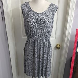 a.n.a Navy Mini Dress with White Dot Print